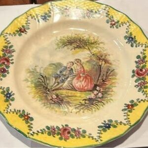 Circa 1890’s FRENCH FAIENCE ART POTTERY PLATE 8.25” circumference